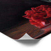 Rode Anjer Bloemen Kunst Print Poster (Hoek)