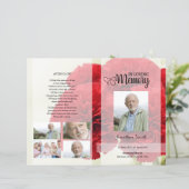 Rode anjer Funeral Program sjabloon (Staand voorkant)