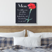 rode anjer Moederdag Bijbelvers Spreuken 31 Canvas Afdruk (Insitu (Slaapkamer))