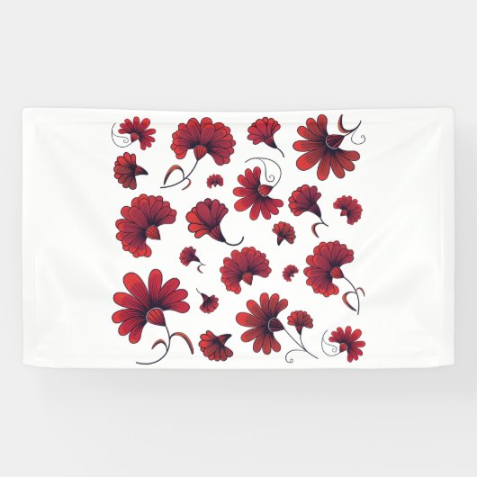 Rode anjer vectorpatroon bloem spandoek (Horizontaal)