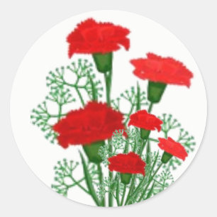 Rode anjers Bouquet florale stickers