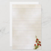 Rode anjers, illustratie briefpapier (Voorkant / Achterkant)