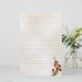 Rode anjers, illustratie briefpapier (Staand voorkant)