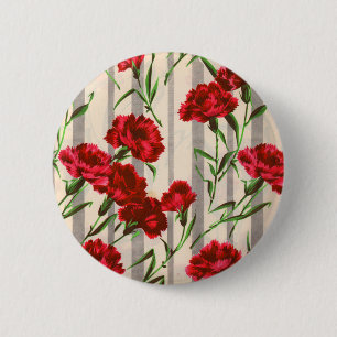 rode anjers in het wild ronde button 5,7 cm