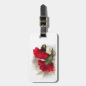 Rode anjers op Brocade Bagagelabel (Voorkant verticaal)