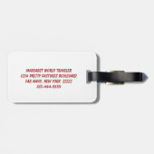 Rode anjers op Brocade Bagagelabel (Achterkant horizontaal)