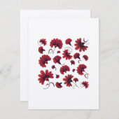 Rode anjnenvectorpatroonventilator bedankkaart (Voorkant / Achterkant)