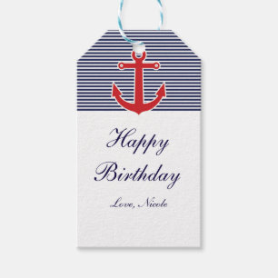Rode Anker Nautilus Blauw & Witte Streep Cadeaubij Cadeaulabel