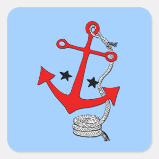Rode ankers (voor) vierkante sticker