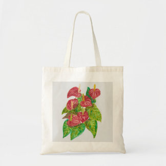 Rode Anthurium bloemen Tote Bag