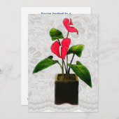 Rode anthurium in Planter Kaart (Voorkant / Achterkant)