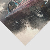  rode Antiek auto-ontkoppeling Tissuepapier (Detail)