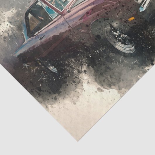  rode Antiek auto-ontkoppeling Tissuepapier (Detail)