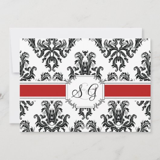 Rode Antiek Elegant Wedding Uitnodiging (Voorkant)