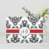 Rode Antiek Elegant Wedding Uitnodiging (Staand voorkant)