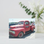 Rode Antiek vrachtwagen Briefkaart (Staand voorkant)