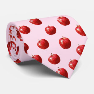Rode appel aquarelpatroon halsdoek stropdas