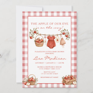 Rode appel baby shower appel van onze ogen kaart