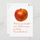 Rode appel briefkaart (Voorkant / Achterkant)