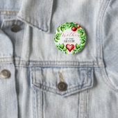 Rode appel Bruids douche Ronde Button 5,7 Cm (In situ)