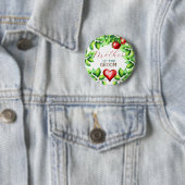 Rode Appel Bruidsmeisjes Borrel Ronde Button 5,7 Cm (In situ)