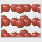 Rode appel fruit voedsel patroon cadeaupapier (Vlak)