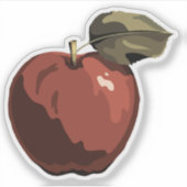 Rode appel illustratie sticker (Voorkant)