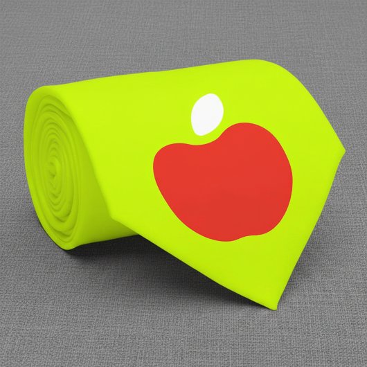 rode appel in neon gele das