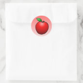Rode Appel Klassieke Ronde Sticker (Tas)