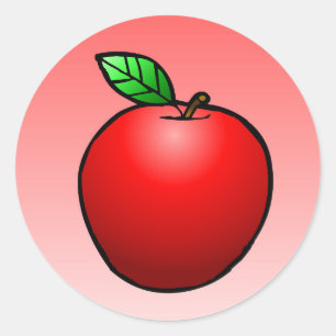 Rode Appel Klassieke Ronde Sticker