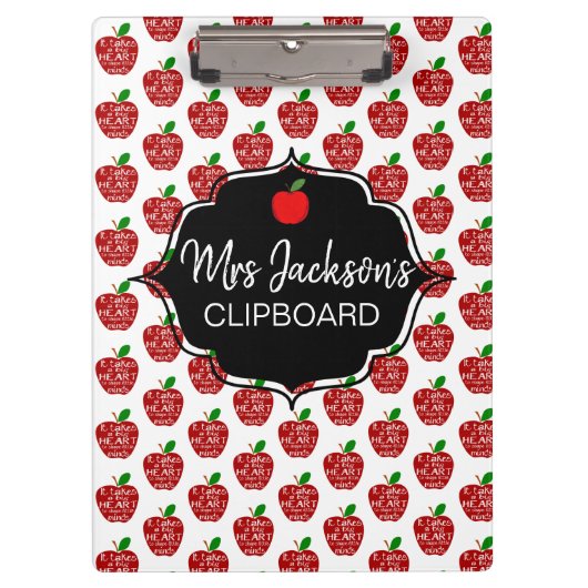 rode appel leraar bedankt je pensionering Nursery Klembord (Voorkant)