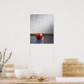 Rode appel op het bureau van de leerkrachten poster (Keuken)