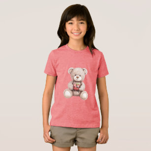 Rode appel per dag Crème Teddybeer Tri-Blend Shirt