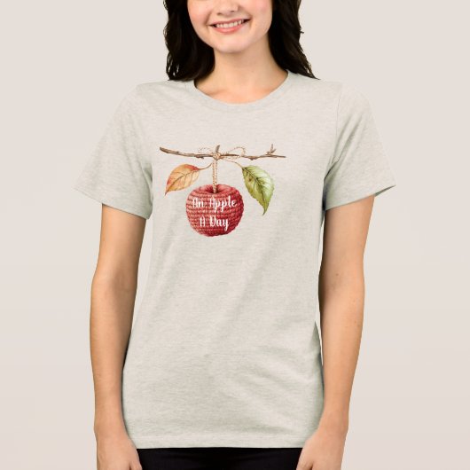 Rode appel per dag Tri-Blend shirt (Voorkant)