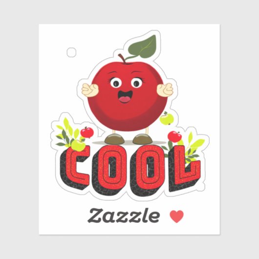 Rode appel sticker (Vel)