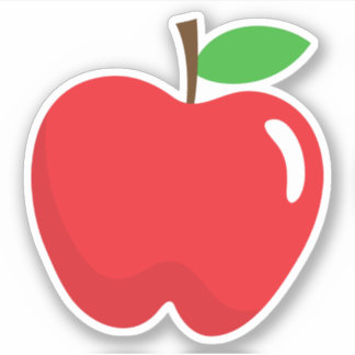 Rode appel sticker