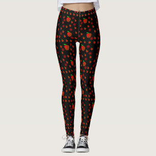rode appel tight leggings lang zwart