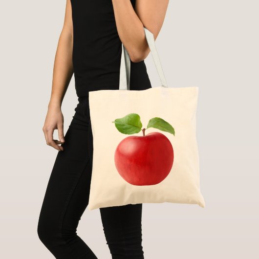 Rode appel tote bag (Voorkant (product))