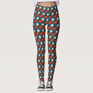 Rode Appelpatroon Dames Leggings