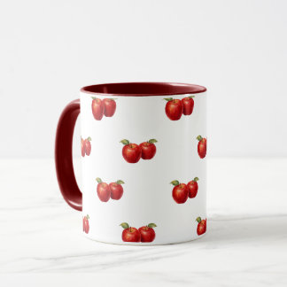 Rode Appelpatroon Koffiemok | Boerderijstijl Fruit Mok