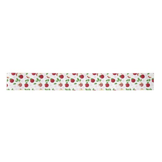 Rode appels, bloesems en groen patroon lint (Voorkant)