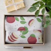 Rode appels, bloesems en groen patroon tissuepapier (Geschenk)