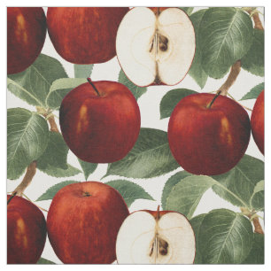 Rode Appels Botanisch Patroon Stof