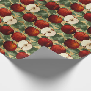 Rode appels Botanische gouden alfabet Patroon Cadeaupapier