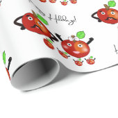 Rode appels cadeaupapier (Rol Hoek)