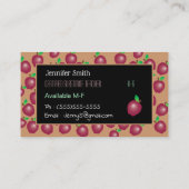 Rode appels en egel-leraar Visitekaartje (Achterkant)