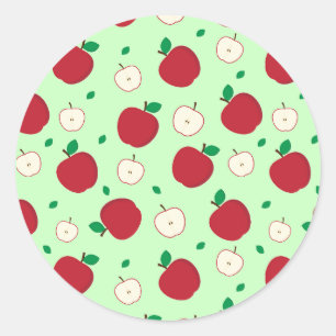 Rode appels en gesneden appels Klassieke ronde Sti Ronde Sticker
