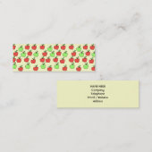 Rode appels en groene appels, Patroon, op crème. Mini Visitekaartje (Voorkant / Achterkant)