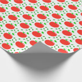 Rode appels en groene bladeren cadeaupapier (Hoek)