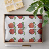 Rode appels en groene bladeren in houtsnede patroo tissuepapier (Geschenk)